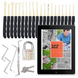 Deluxe Transparent Lock24PCS with ebook and Tools - Perfect practice lock set
